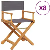 vidaXL Chaises de jardin pliantes 8 pcs. Tissu gris foncé
