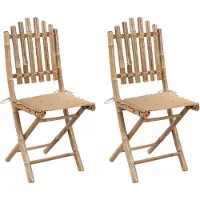 vidaXL Chaises de jardin pliantes 2 pcs. avec coussins bambou