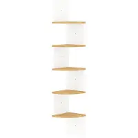 vidaXL Étagère d'angle murale blanc et chêne sonoma 19x19x123 cm