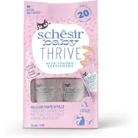 Schesir Baby Thrive Poulet et foie de poulet en crème – Aliment complémentaire pour chatons – 20 x 8 g
