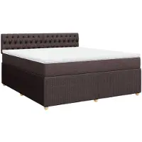 vidaXL Lit boxspring avec matelas brun foncé 180x200 cm Tissu