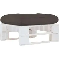 vidaXL Pouf palette de jardin Bois de pin imprégné de blanc