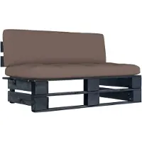 vidaXL Pouf palette de jardin noir bois de pin imprégné