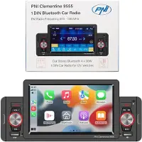 Pni Lecteur Auto MP5 Clementine 9555 1DIN Display 5 Zoll 4 x 50W, Bluetooth, UKW-Radio, Carplay, RDS-Funktion