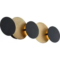 QAZQA Applique murale moderne noire et dorée avec LED à intensité variable en 3 étapes 5 lumières - Sunrise 3