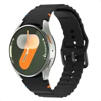 IMoshion Bracelet Wave en silicone Samsung Galaxy Watch 4 / 5 / 6 / 7 / FE (20 mm) - Noir
