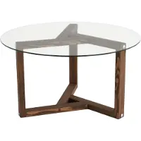 Skye Decor , Miro - Walnut, tables basses, noyer, verre, 75 x 40 x 75 cm
