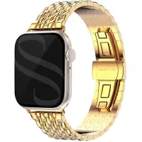 Selencia Bracelet dragon en acier Apple Watch | 44/45/46/49 mm - Doré