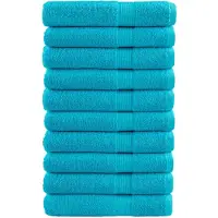 vidaXL Serviettes de qualité supérieure SOLUND 10 pcs turquoise