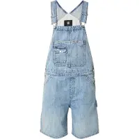 G-Star pour femme. D26017-D536-G339 Bowey Loose Short Overall blue (S), Bleu, Casuel, Denim, Sans manches / bretelles, Le coton biologique,