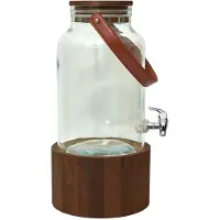 Northio Distributeur de boissons en verre avec socle en bois - 6 L