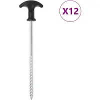 vidaXL Piquets de tente 12 pcs 20 cm Ø7 mm acier galvanisé