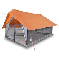 vidaXL Tente de camping 5 personnes grise et orange étanche à l'eau