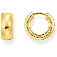Thomas Sabo Créoles forme mini chunky, (Or jaune 750 plaqué or, Argent sterling 925)