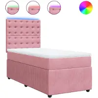 vidaXL Lit boxspring avec matelas rose 90x200 cm velours
