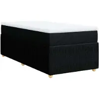 vidaXL Lit boxspring avec matelas noir 100x200 cm tissu