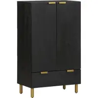 vidaXL Buffet noir 60x33x100 cm bois d'ingénierie