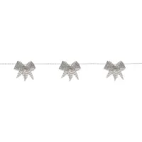 Star Trading Guirlande lumineuse décorative à piles « Bowie », 10 nuds en tissu argenté, LED, minuterie, lumière blanc chaud, L 225 cm