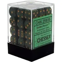 Chessex Bloc de cubes 12mm D6 : Recon doré