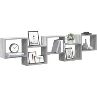 vidaXL Étagère cube murale 5 compartiments sonoma gris