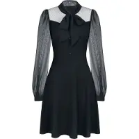 Hell Bunny Robe mi-longue Gothic de - Robe Mi-Longue Darcia - XS - 4XL - pour Femme - noir - Taille XXL