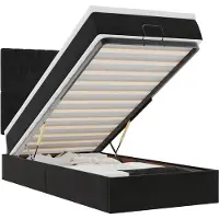 vidaXL Ottoman-lit avec matelas noir 80x200 cm velours