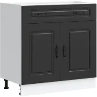 vidaXL Armoire basse de cuisine Kalmar Noir Matériau dérivé du bois