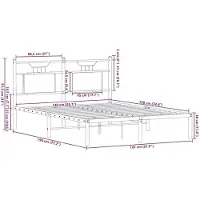 vidaXL Cadre de lit sans matelas Chêne brun 140x190 cm Bois composite