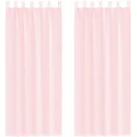 vidaXL Voile Rideaux avec passants 2 pcs. Rose clair 140x260 cm