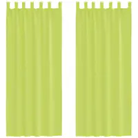 vidaXL Voile Rideaux avec patte 2 pcs. Vert pomme