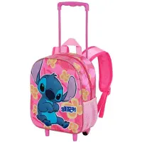 KARACTERMANIA Disney Lilo & Stitch Cute 3d Wheeled Backpack Rose