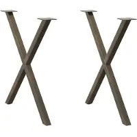 vidaXL Pieds de table de salle à manger en X 2 pcs. Acier naturel 70x(72-73) cm Acier