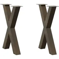 vidaXL Pieds de table de salle à manger en X 2 pcs. Acier naturel 50x(72-73) cm Acier