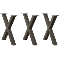 vidaXL Pieds de table de salle à manger en X 3 pcs. Acier naturel 80x(72-73) cm Acier