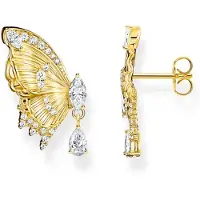 Thomas Sabo Ohrstecker Schmetterling Butterfly Paradise mit Steinen vergoldet, (Argent 925)