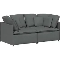 vidaXL Canapé modulaire avec coussins en tissu gris foncé