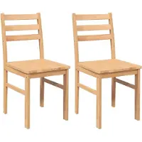 vidaXL Chaises à manger 2 pcs bois massif caoutchouc
