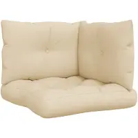 vidaXL Coussins de palette lot de 3 beige tissu