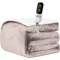 STAUS&BACH Couverture chauffante électrique en polaire - POWERNAP - 1/2 personne plaid/sherpa - Couverture câline 160x120 cm - Résiste au lave-linge - Couverture chauffante - 3 niveaux de chaleur -