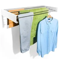 Bodo Séchoir à linge pliable - Séchoir mural - 80 cm - avec gabarit de perçage - modèle 2025 renouvelé - Séchoir à linge suspendu - dépliable - mural - à suspendre - 4m de longueur de séchage - blanc