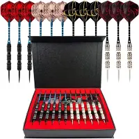 Podec Fléchettes 24 grammes Set de fléchettes 12 pièces supplémentaires Fléchettes et manches Etui à fléchettes