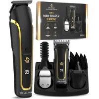 Wellshave 6 in 1 Beard trimmer Supreme - Tondeuse pour la barbe et le corps - Tondeuse pour le nez - Tondeuse pour le corps - IPX7 Waterproof - 6 accessoires inclus