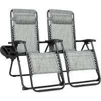 VAIVE Luxury Garden Chairs Duoset - Chaise de jardin et chaise longue réglables - 30°-90° réglable - Jardin - Métal - Gris