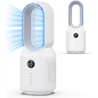 MATTI - Ventilateur de table - Ventilateur sur pied - Ventilateur sans fil - Sans pales - Veilleuse incluse - Blanc