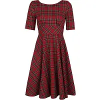 Hell Bunny Robe mi-longue de - Robe Années 50 Irvine - XS - 4XL - pour Femme - rouge - Taille 3XL