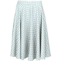 Banned Retro Jupe mi-longue Rockabilly de - Cary Blue - Jupe à Carreaux - S - pour Femme - bleu/blanc - Taille S