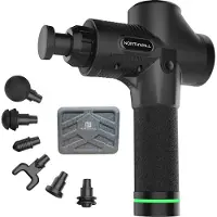 Northwall Pistolet de massage - avec étui et 6 accessoires - Appareil de massage sportif et de relaxation puissant et sans fil - noir