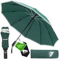 Nohrd Parapluie tempête - Vert foncé - Parapluie pliable - Résistant à la tempête 108 km/h - Parapluies tempête - Pliage et dépliage automatique - Réfléchissant - Parapluies - Housse de protection