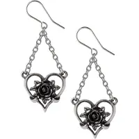 Alchemy Gothic Boucles d'oreilles Gothic de - Heart of Blackness - pour Femme - noir/argent - Taille Standard