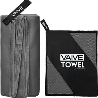 VAIVE Serviette microfibre - Serviette de plage 100x200 - Serviette de bain - Serviette de voyage Séchage rapide - Gris